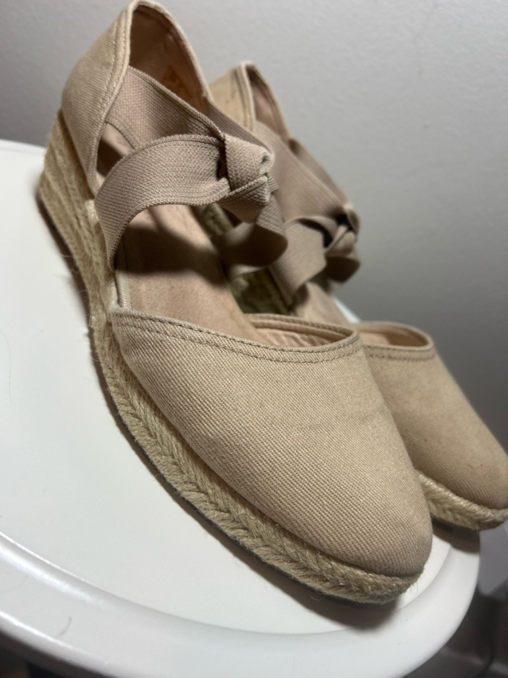 Women's Espadrille Wedge Slingback in Beige